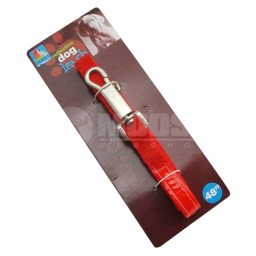 Póráz fényvisszaverővel - 120 cm / Piros