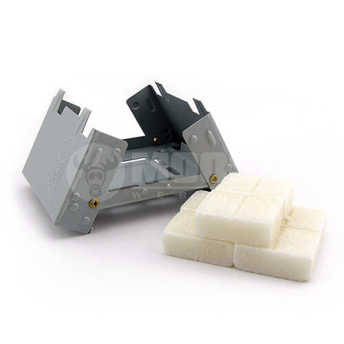 Esbit rendszerű mini zsebtűzhely 6 db Hexamin tüzelőanyaggal