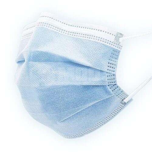 Sebészeti maszk - gumis - kék színben + EN 14689: 201493 /42/EEC megfelelőségi tanúsítvánnyal